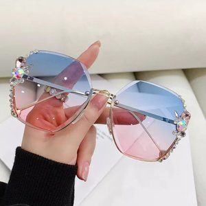 Women Sunglasses Women Luxury Brand Design Diamond Sunglasses